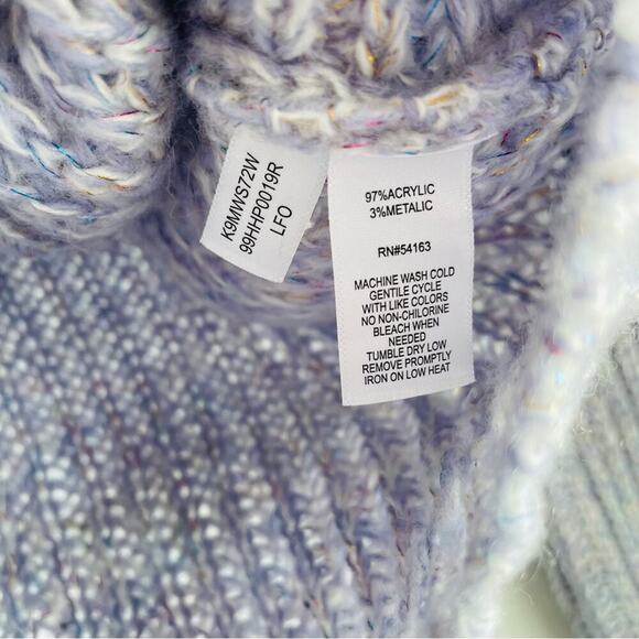 🆕 Kensie know Front long sleeve sweater purple with sparkle thread NWT size XS - Picture 9 of 10